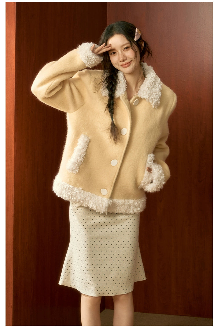Yellow College Shearing Jacket - CHINASQUAD