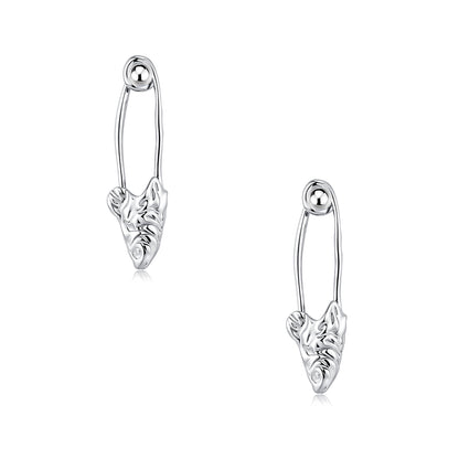 Paperclip Herringbone Stud Earrings