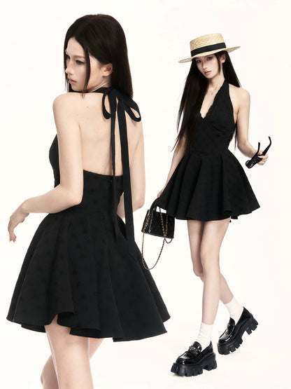 Vintage Lace Halter Mini Dress