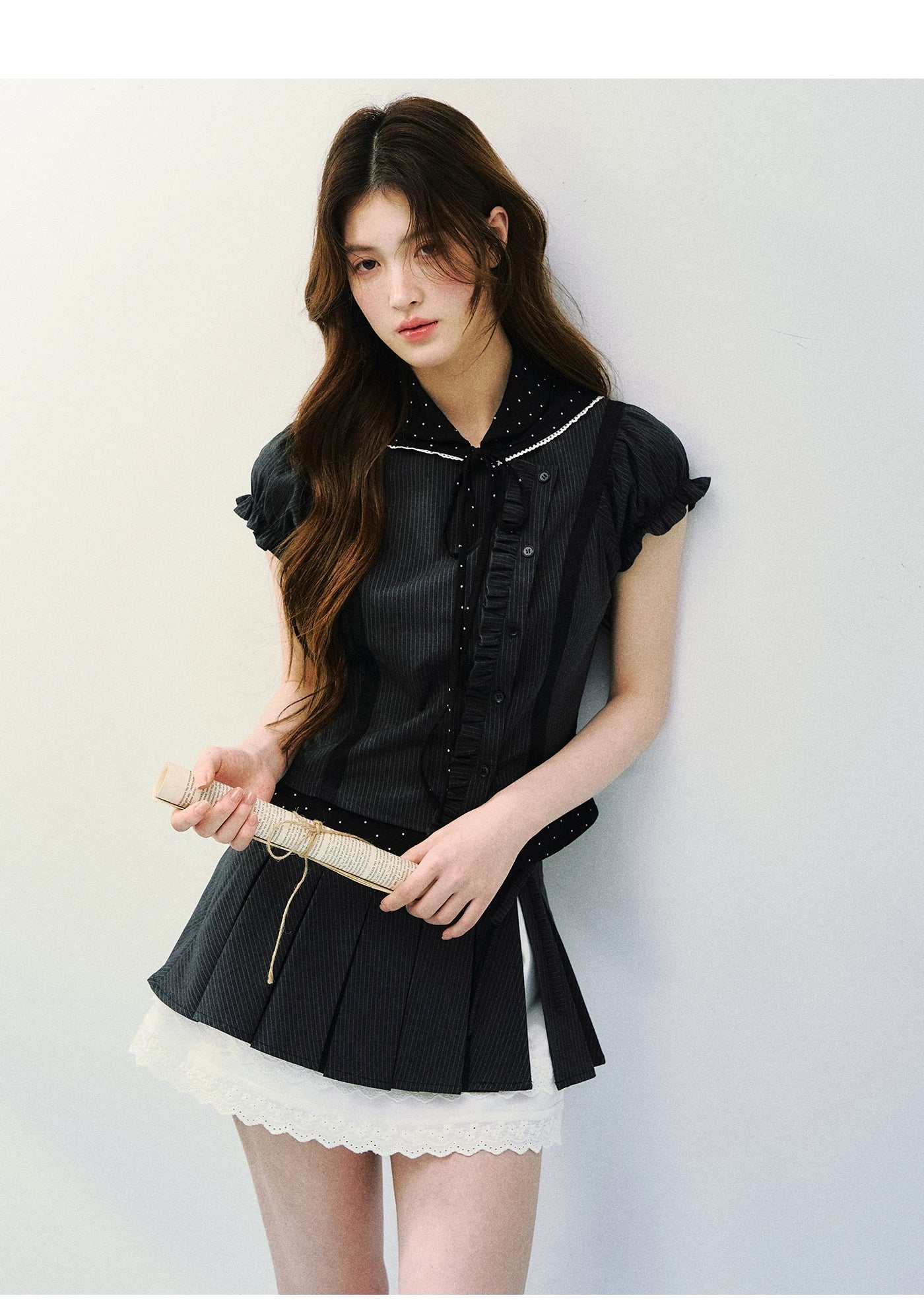 Preppy Stripe &amp; Polka Dot Two-Piece Set