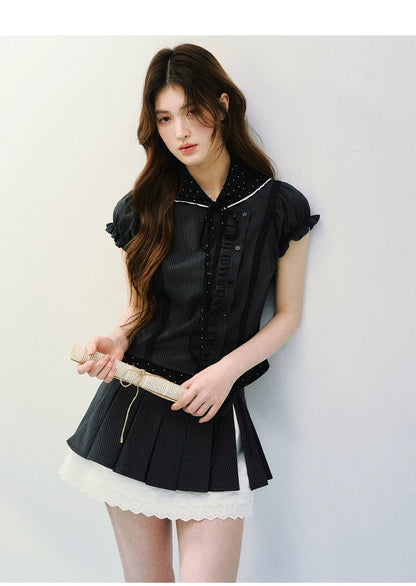 Preppy Stripe &amp; Polka Dot Two-Piece Set