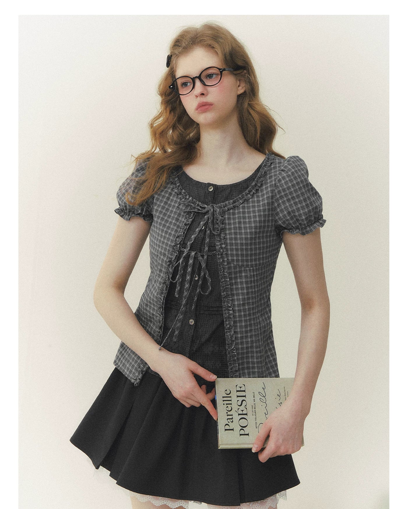 Preppy Layered Plaid Fitted Shirt