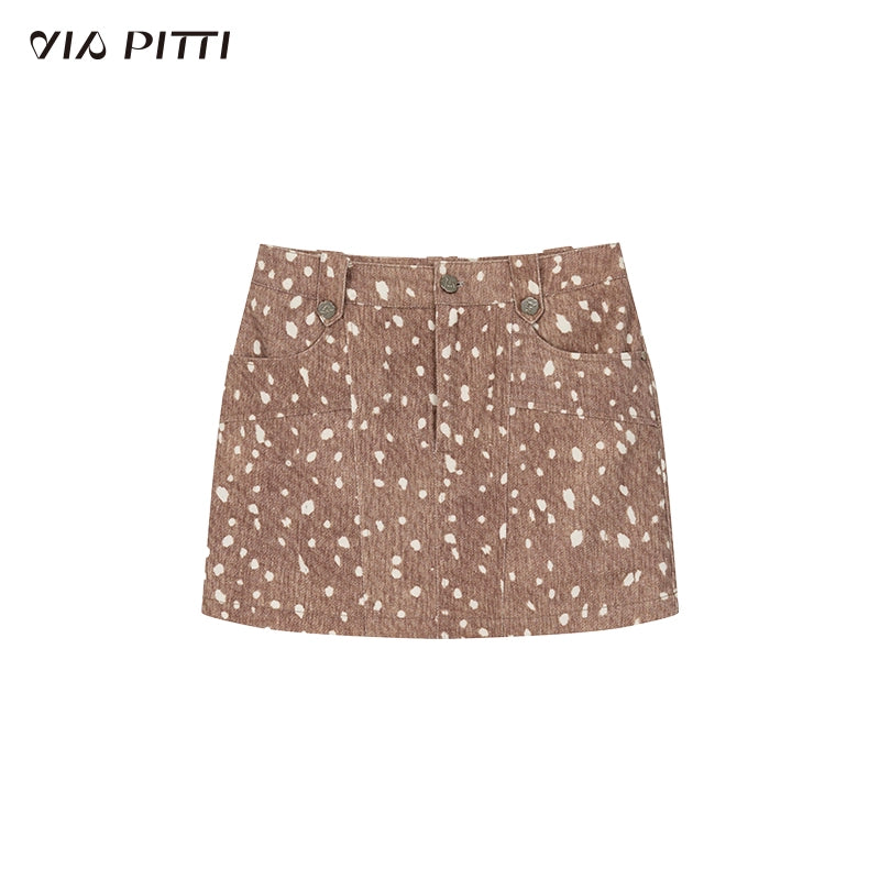 Irregular Polka Dot A-Line Skirt