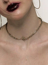 Retro Gold Cross Broken Silver Choker - CHINASQUAD