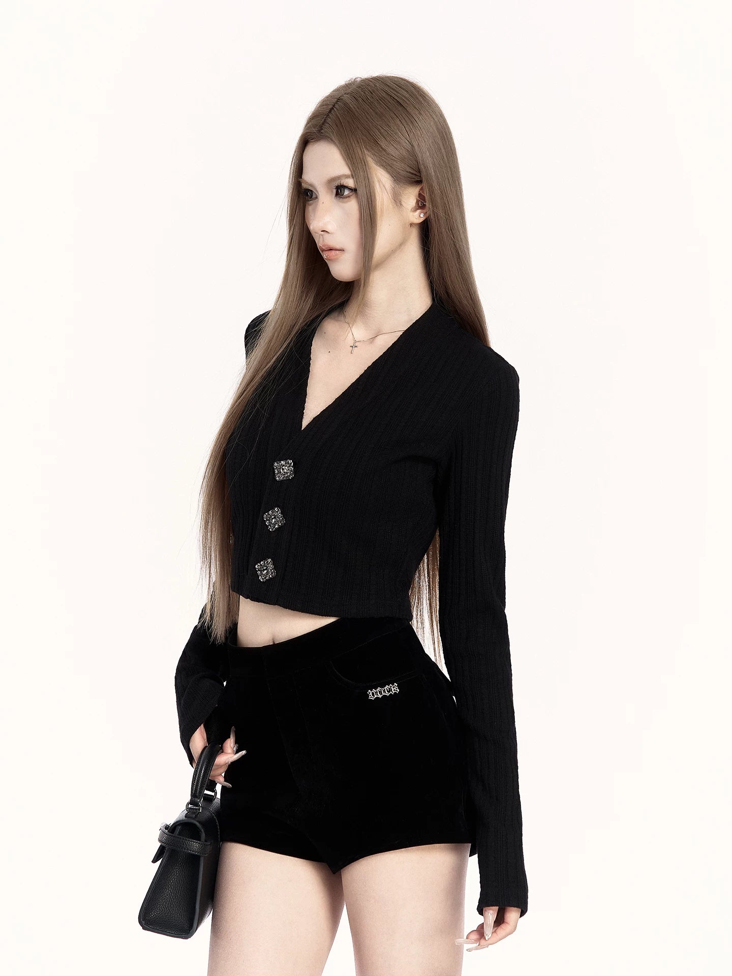 Elegance Crystal-Embellished Little Black Dress