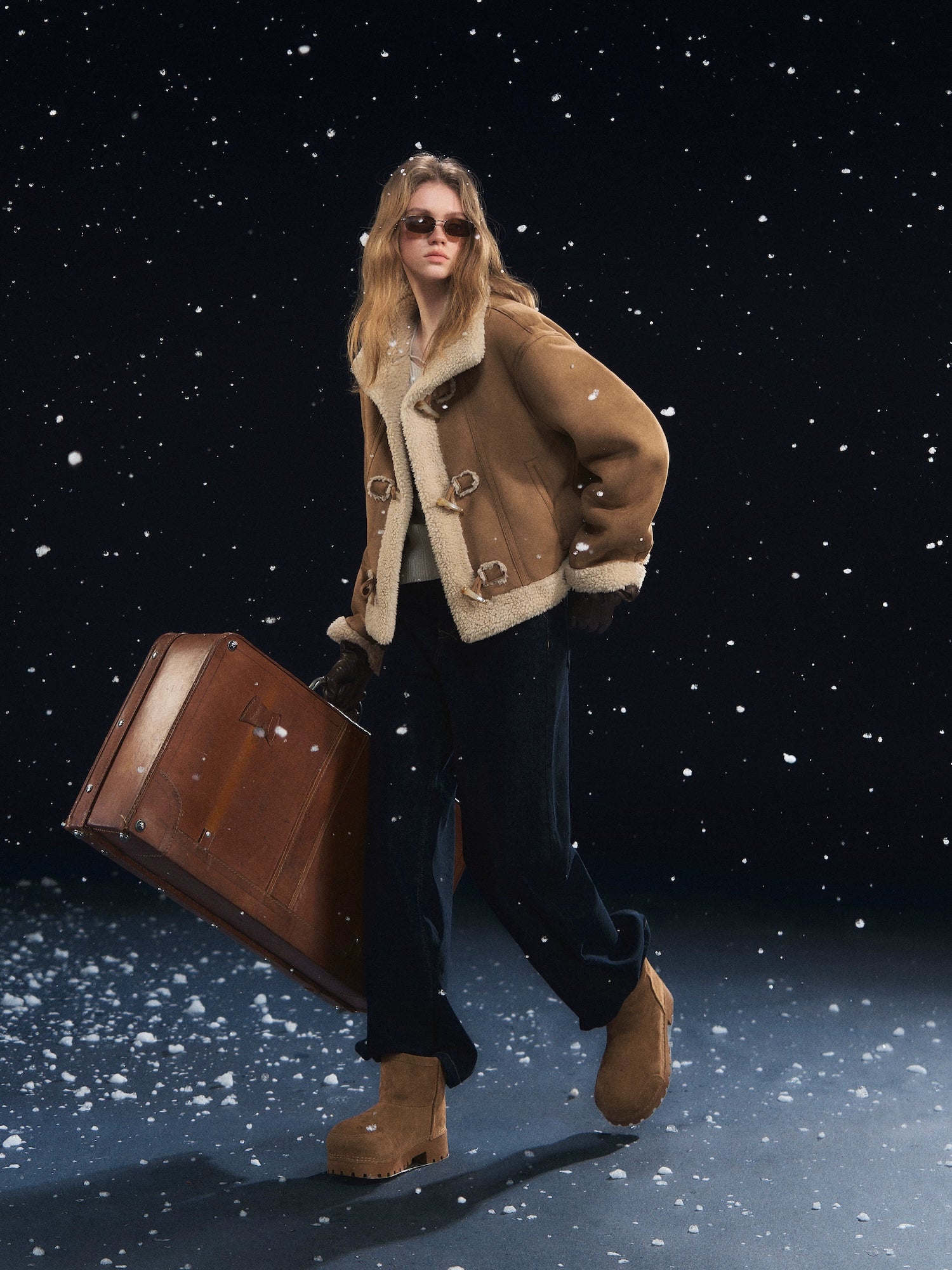 Horn-Button Sherpa Jacket