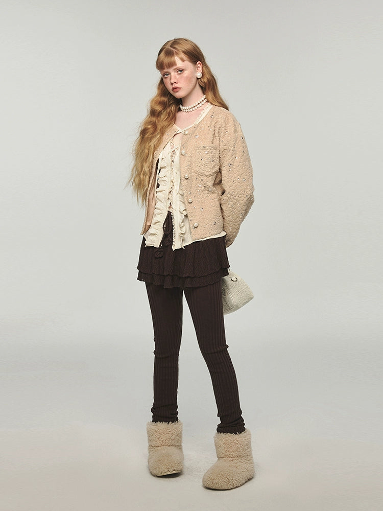 Sequin Eco-Friendly Faux Fur Jacket - CHINASQUAD