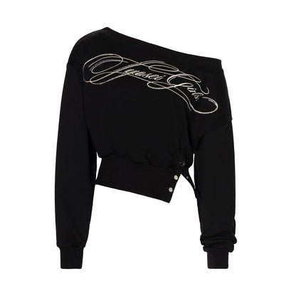 Crop Sweatshirt &amp; Faux Leather Pants Set