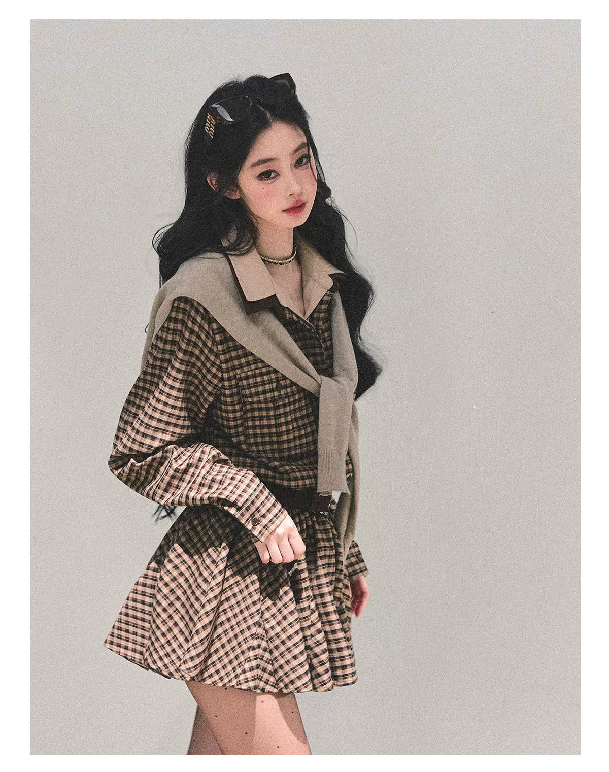 Elevated Hepburn-Style Utility Mini Dress