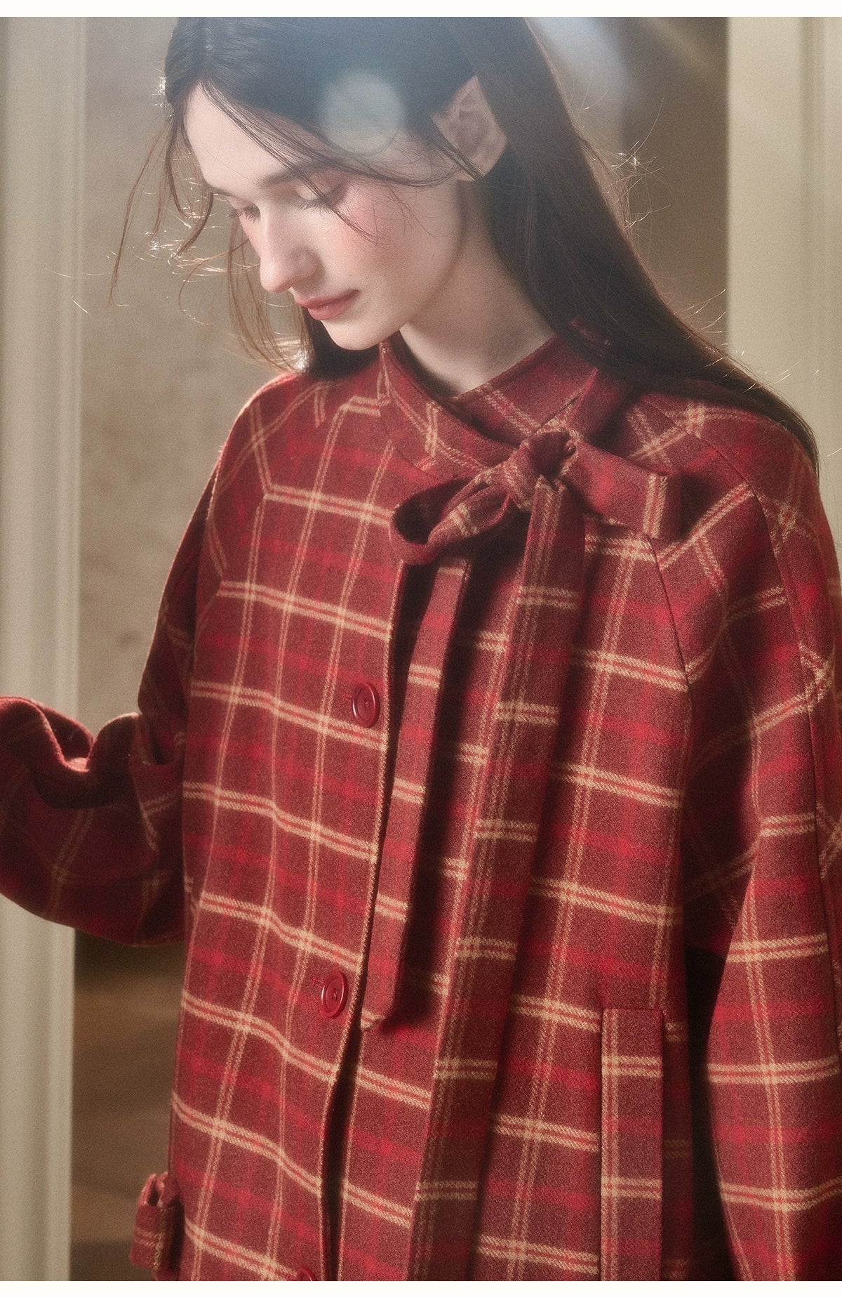 Cosagach Plaid Wool Coat