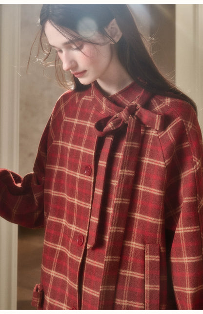 Cosagach Plaid Wool Coat