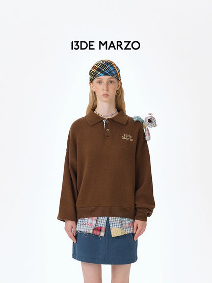 Plaid Bear Polo Sweater