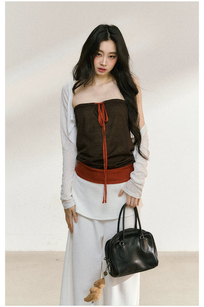 Folded Waist Relaxed Straight Pants