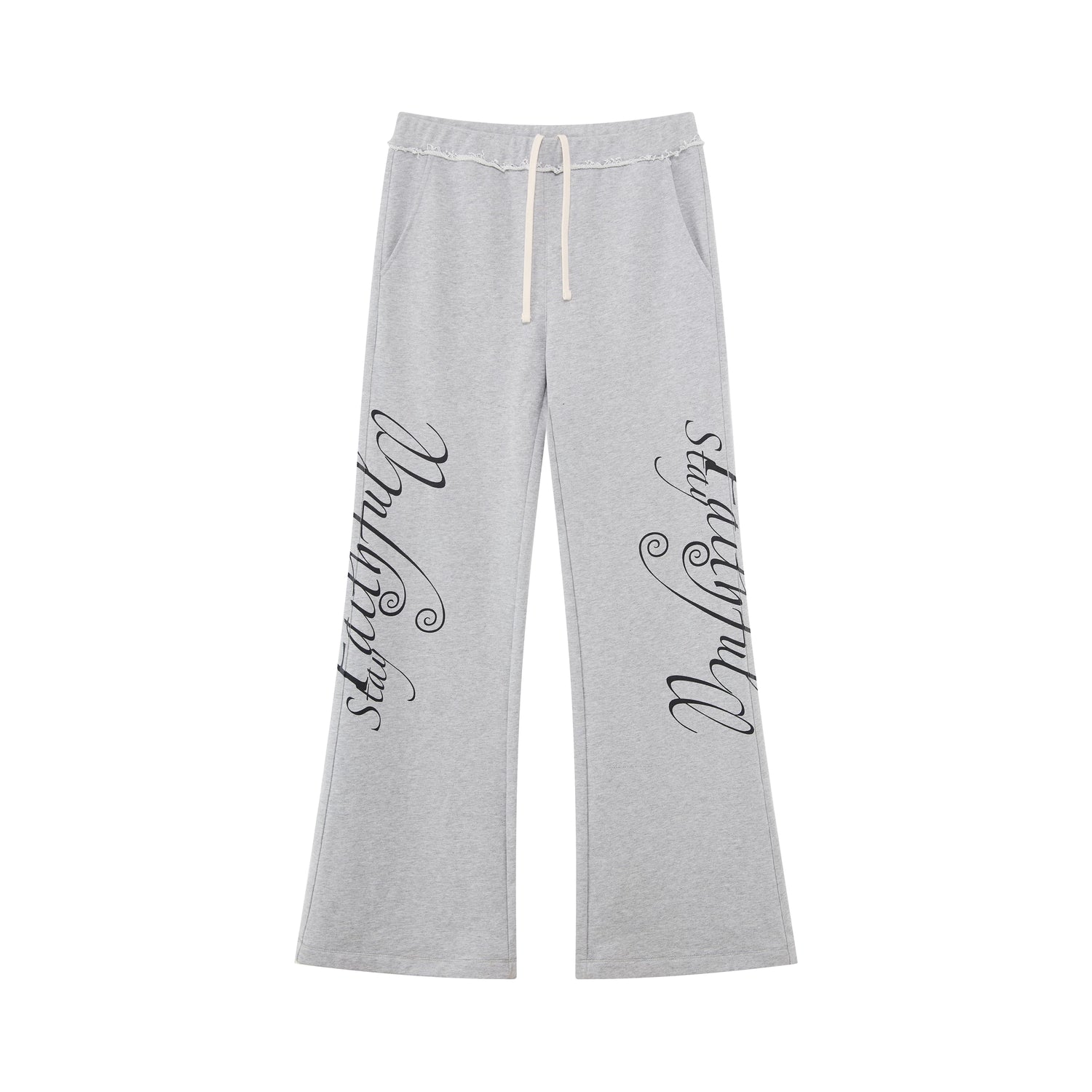 Rebel Script Print Relaxed Flared Sweatpants