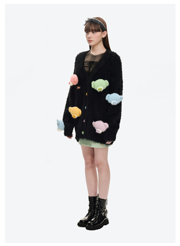 Doozoo Pastel Bear Cardigan