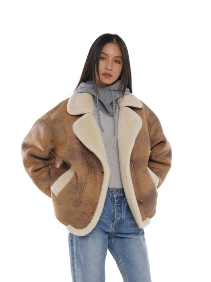 Shearling Oversized Collar Jacket