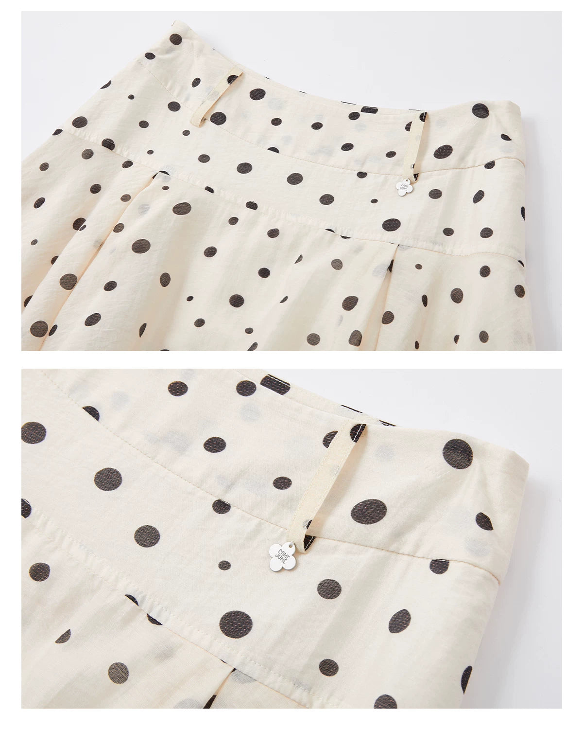 Lyocell Polka Dot Midi Skirt