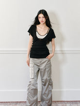 Color-Block Real Two-Piece U-Neck T-Shirt - CHINASQUAD