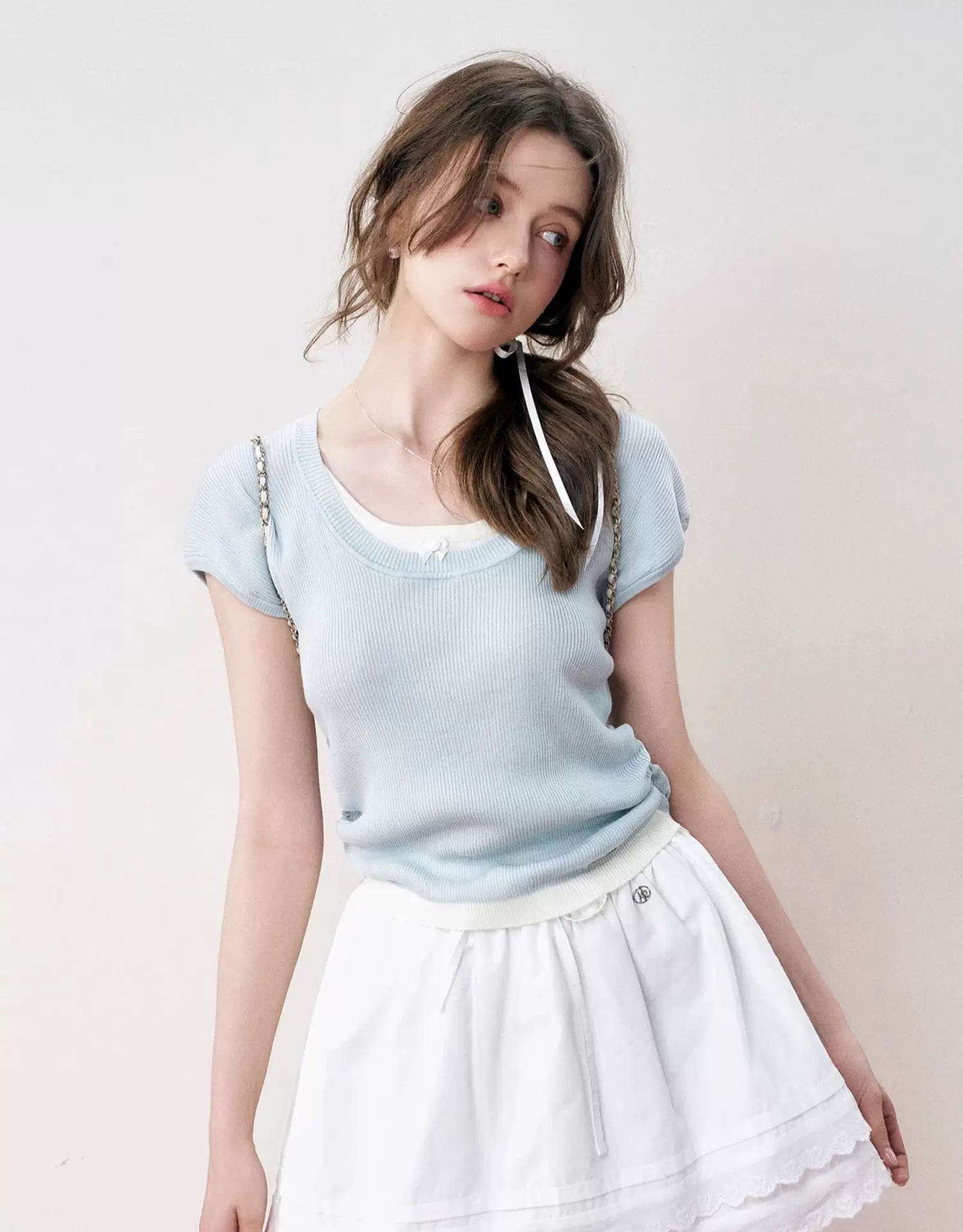 Ruched Layered T-Shirt | Final Sale