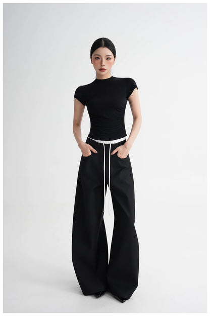 Panel Wide-Leg Floor-Length Trousers