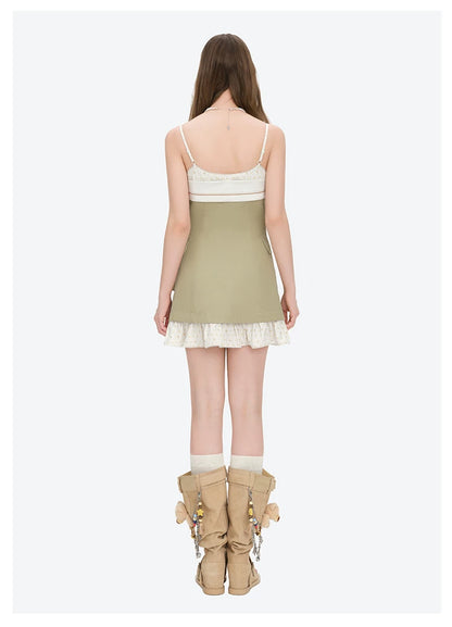 Two-Piece Illusion Blazer Badge Dress