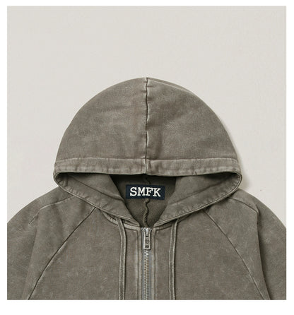 Wild Vintage Zip-up Cropped Hoodie