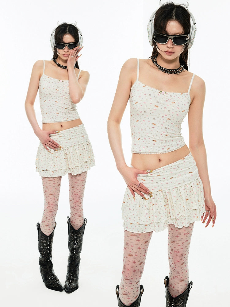 Rhinestone-embellished Knit Mini Skirt - CHINASQUAD