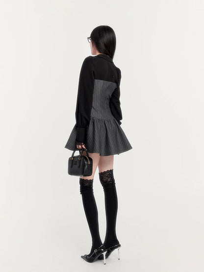 Stripe Tailored Two-Piece Dress Set