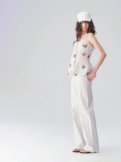 Cloud Stretch Straight-Leg White Denim Jeans