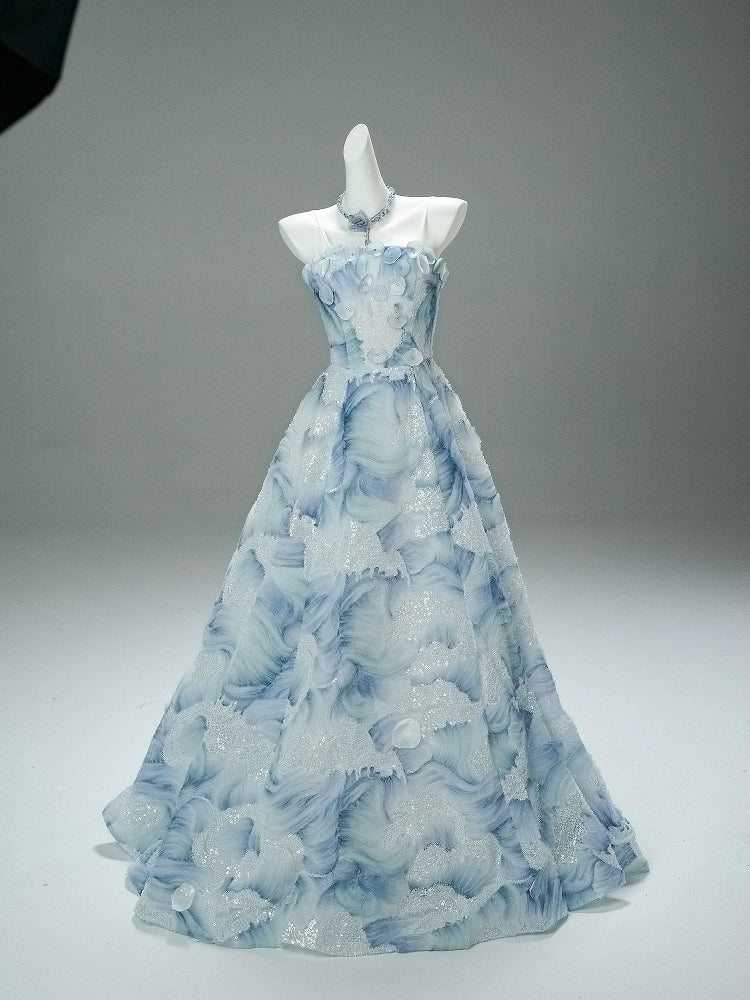 Ethereal Blue Yike Cloudwave Couture Gown
