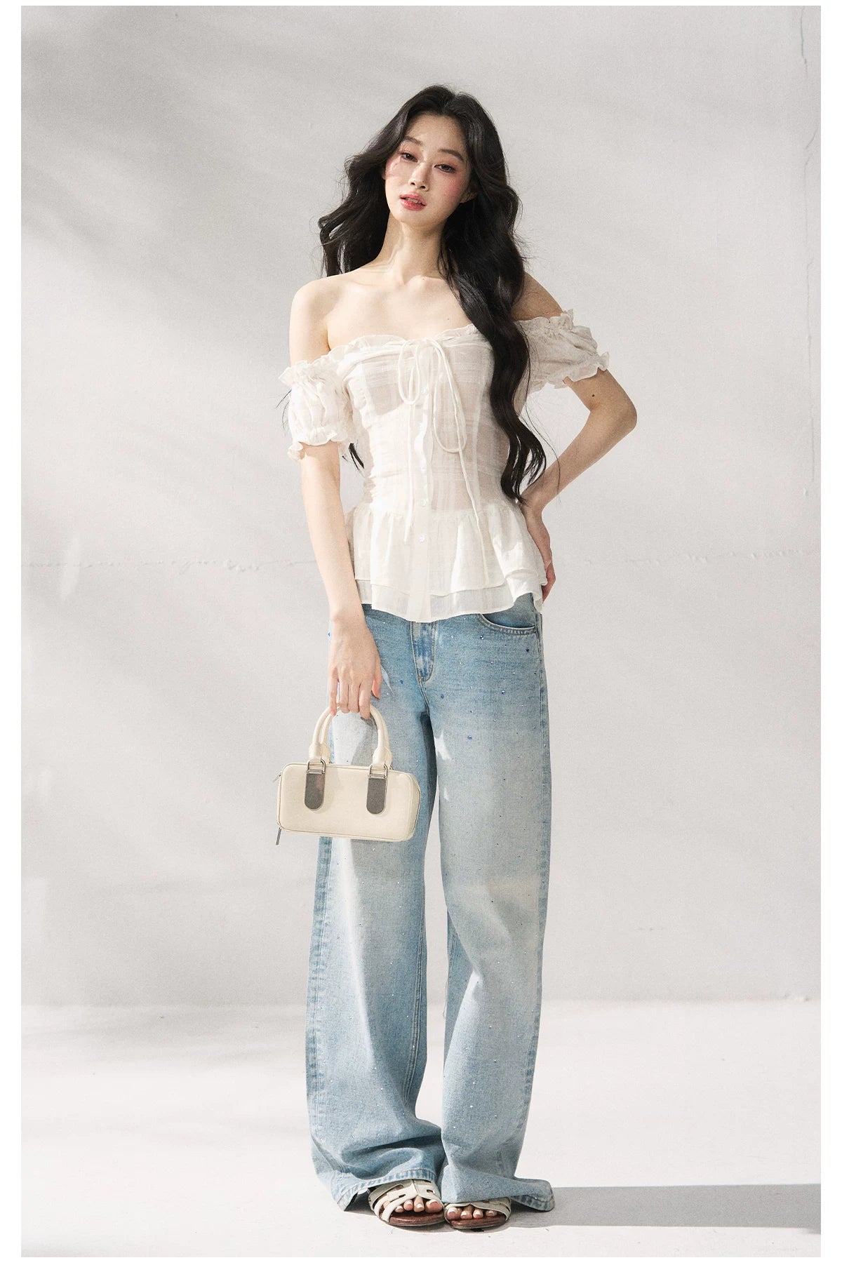 Cotton-Linen Fitted Short Sleeve Top