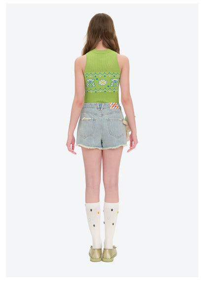 Distressed Denim Shorts