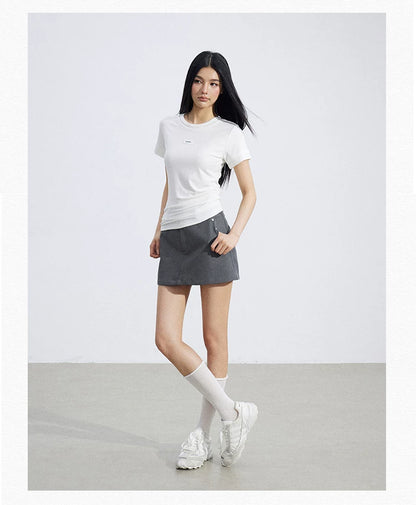 Asymmetric Layered Slim-Fit Short Sleeve T-Shirt