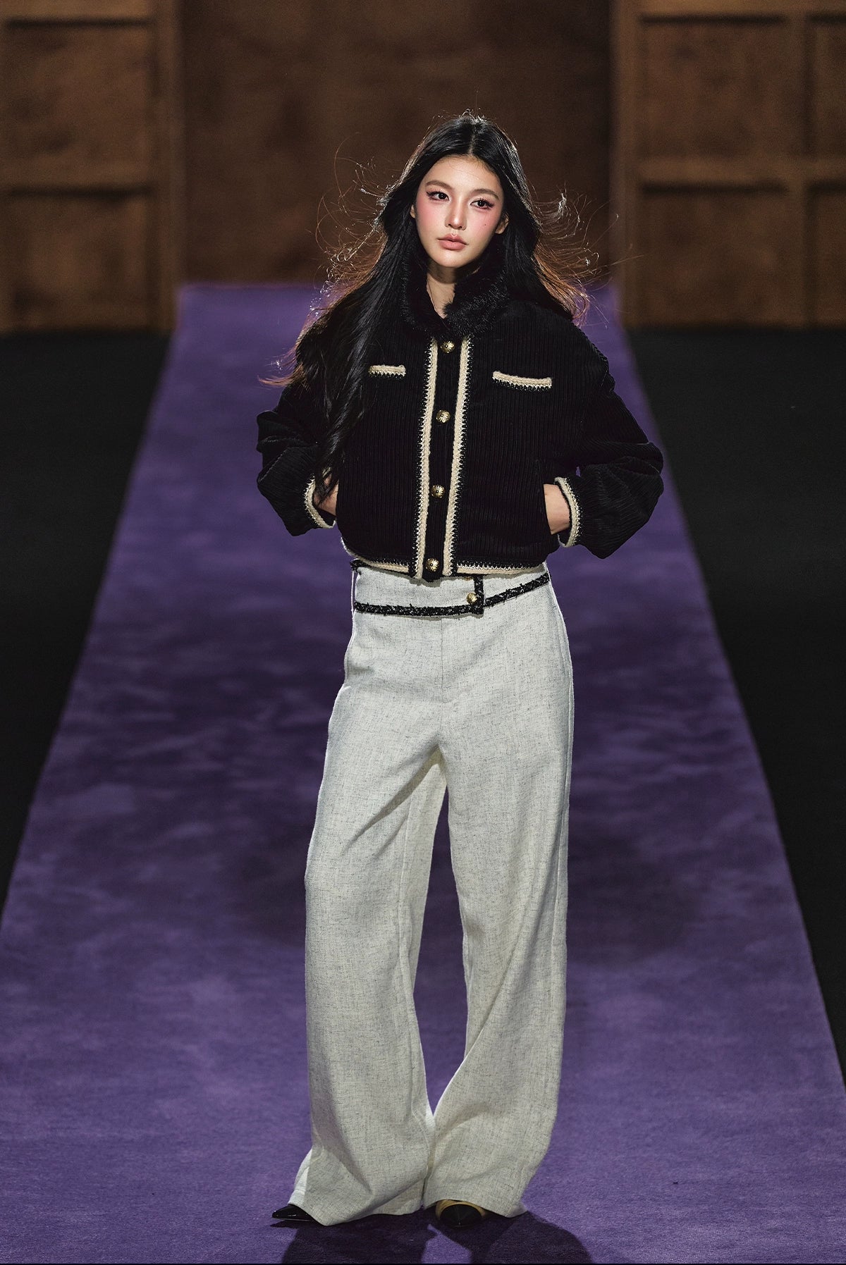 High-Waisted Tailored Wide-Leg Suit Pants