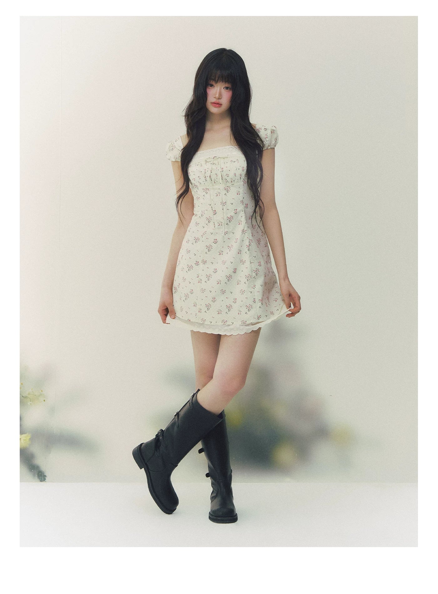 Summer Tale Floral Polka Dot A-Line Dress