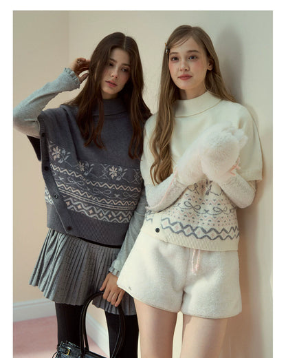 Fair Isle Cape Turtleneck
