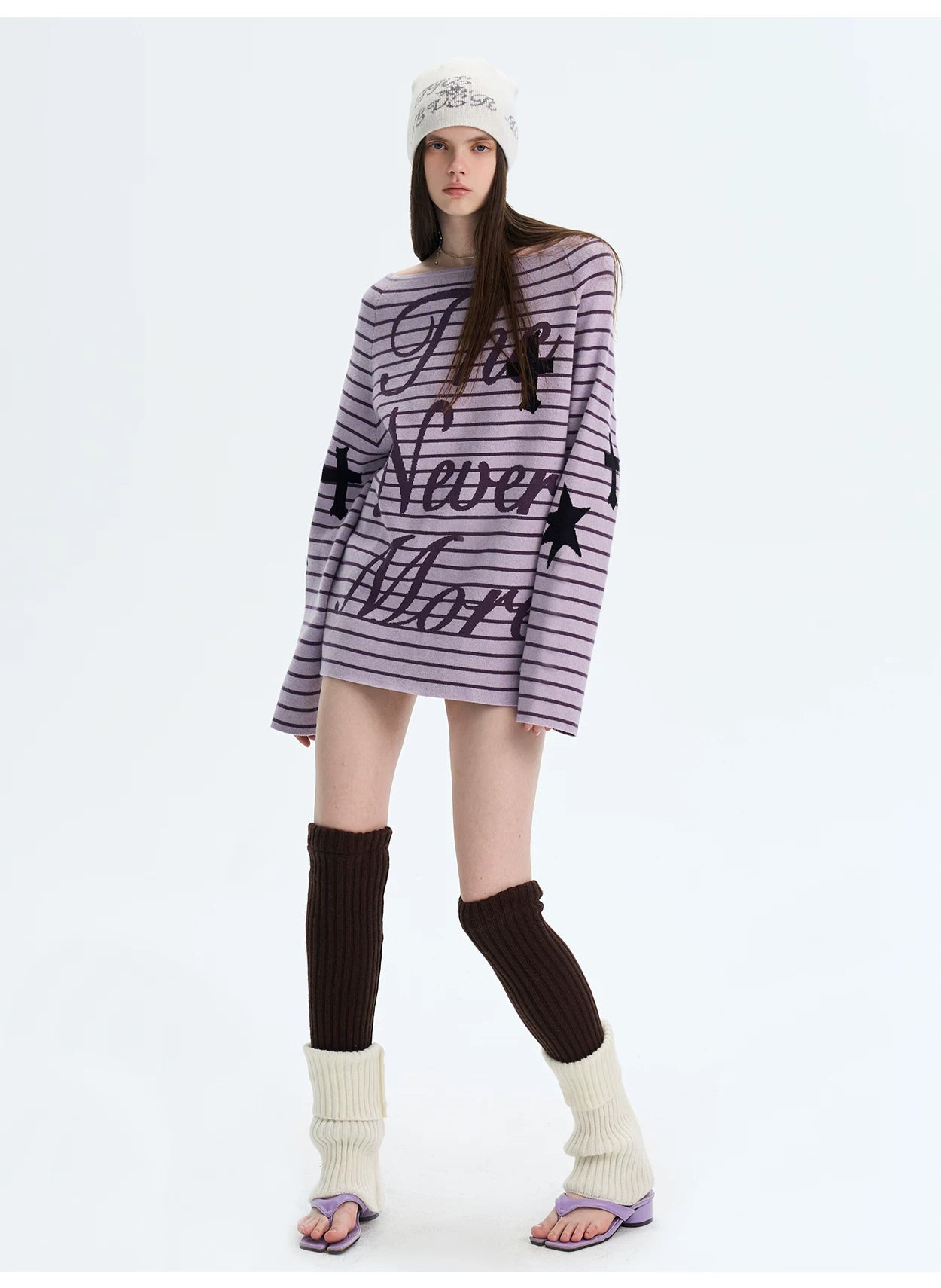 Striped Color-Block Knit Sweater