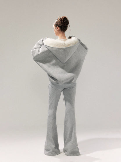 Hooded Fleece Jacket &amp; Plush Sweatpants Set