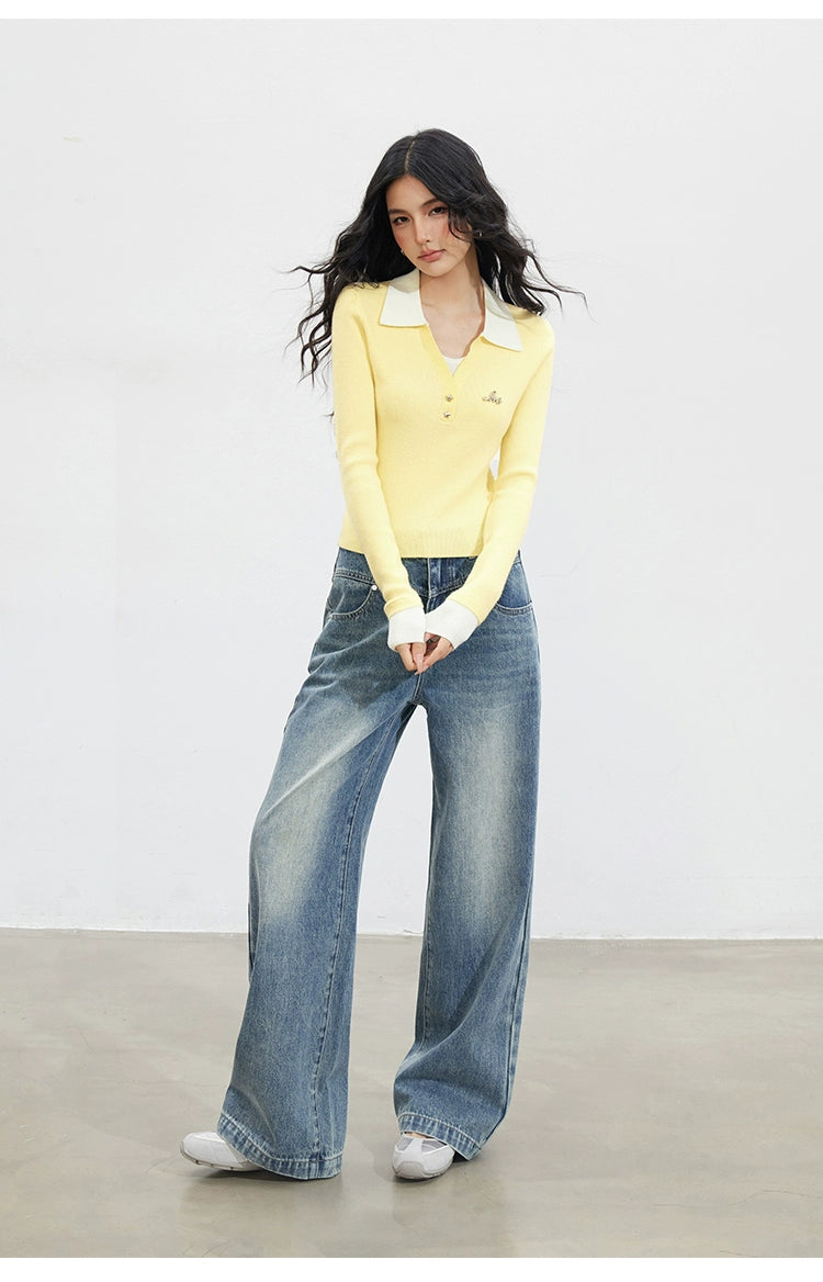 Contrast Faux-Layer T-shirt