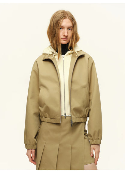 Cotton Stand-Collar Hooded Jacket