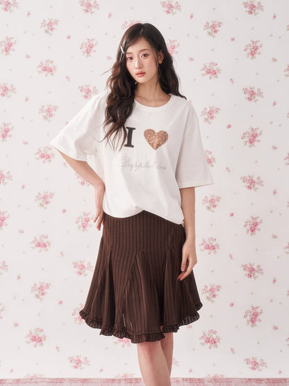 Rhinestone Deer Heart Relaxed Fit T-Shirt