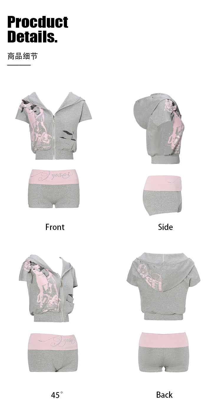 Studded Hoodie &amp; Shorts Set