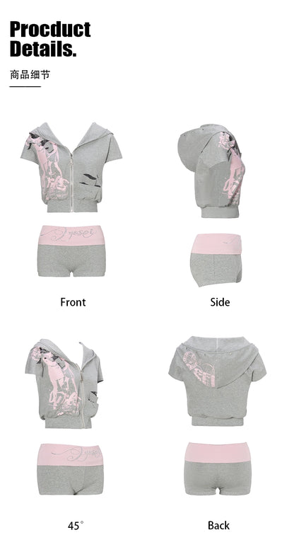 Studded Hoodie &amp; Shorts Set