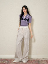 AGAM Elastic Waist Striped Pleated Wide-Legged Pants – CHINASQUAD