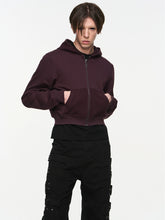 Black & Burgundy Cropped Hoodie - CHINASQUAD