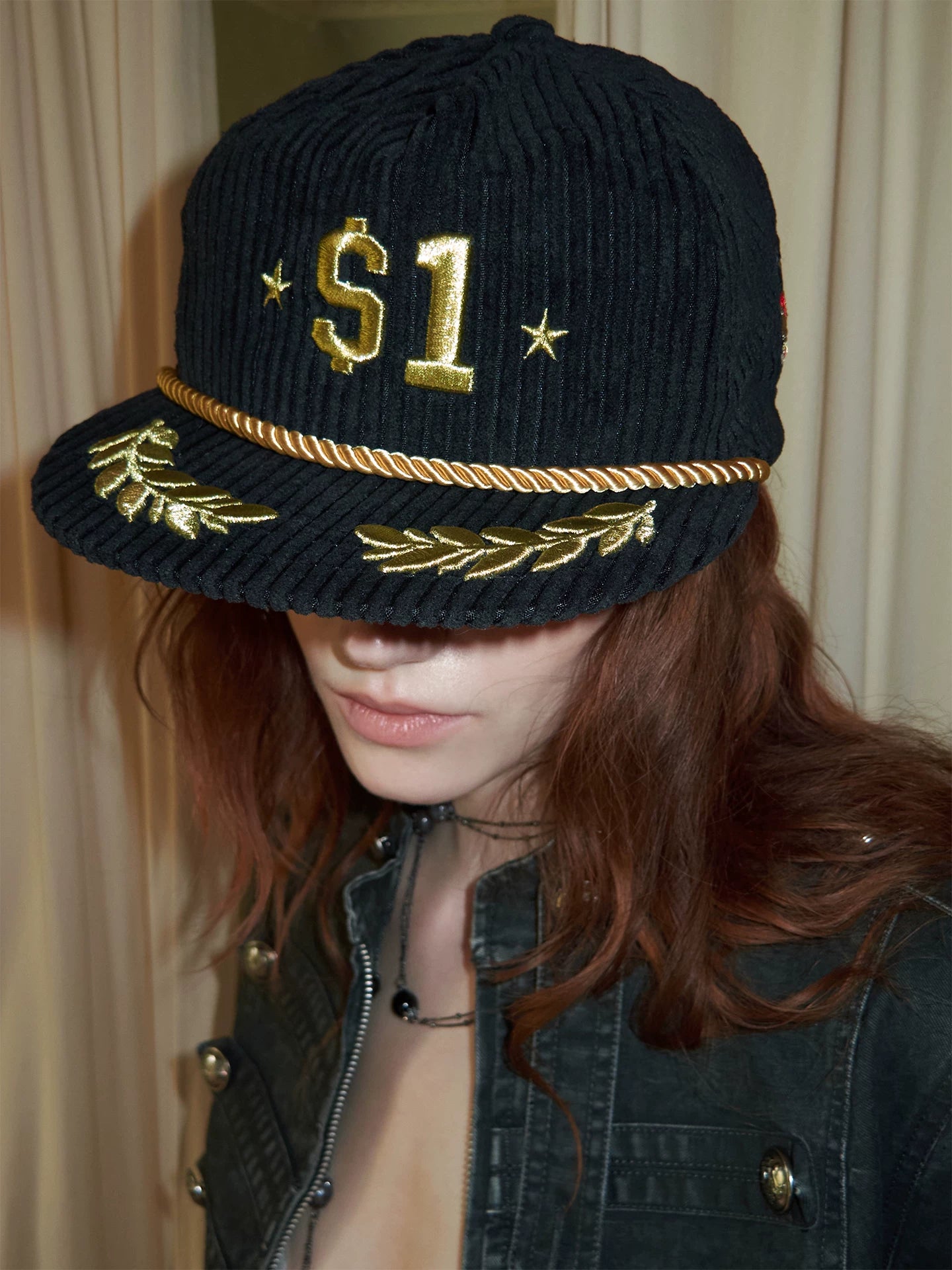 Embroidered Flat-Brim Trucker Cap