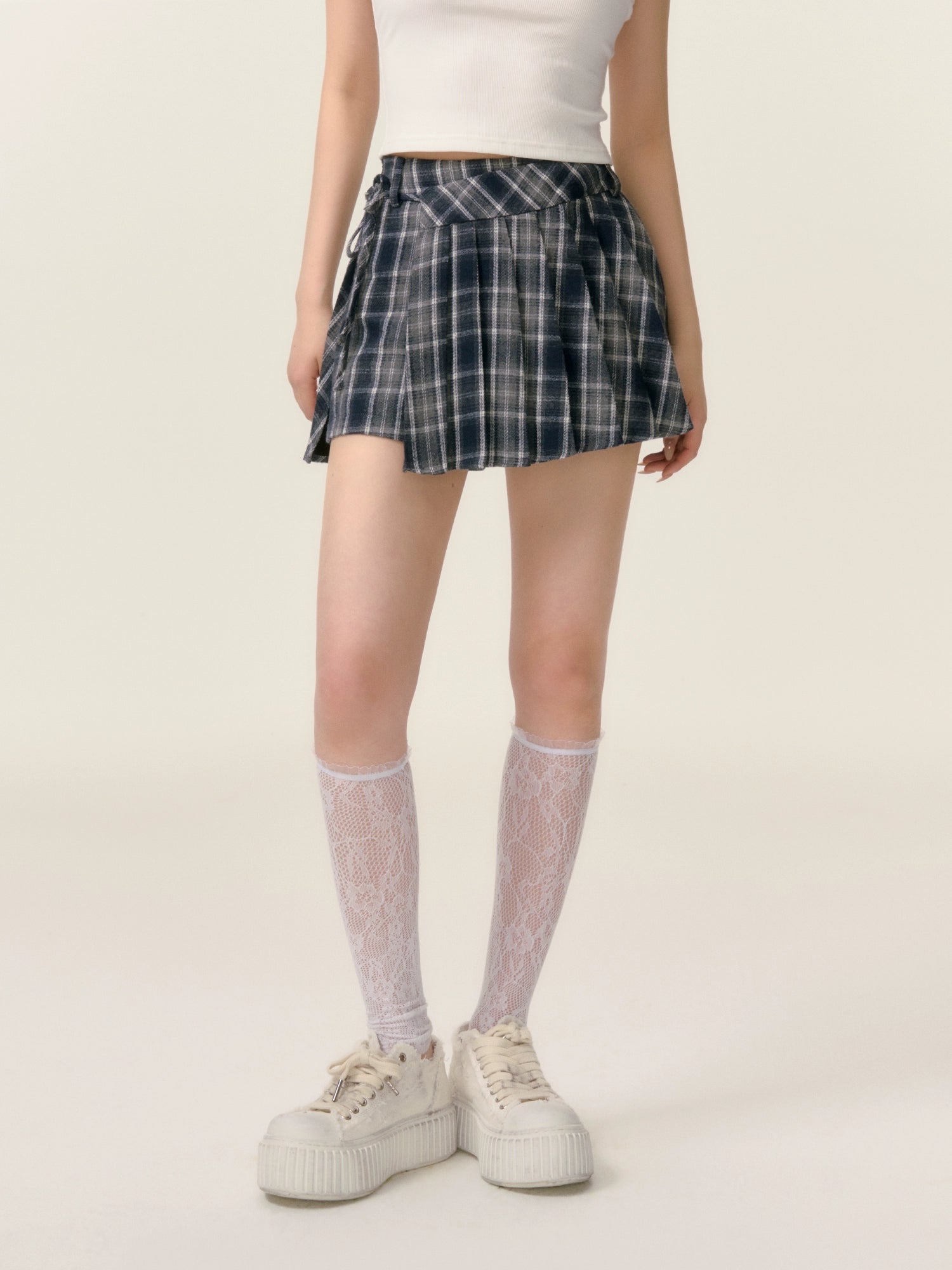 Plaid Hooded Long Sleeve Shirt &amp; Skirt Set