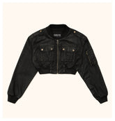 Ancient Myth Wax-coated Short Bomber Jacket - CHINASQUAD