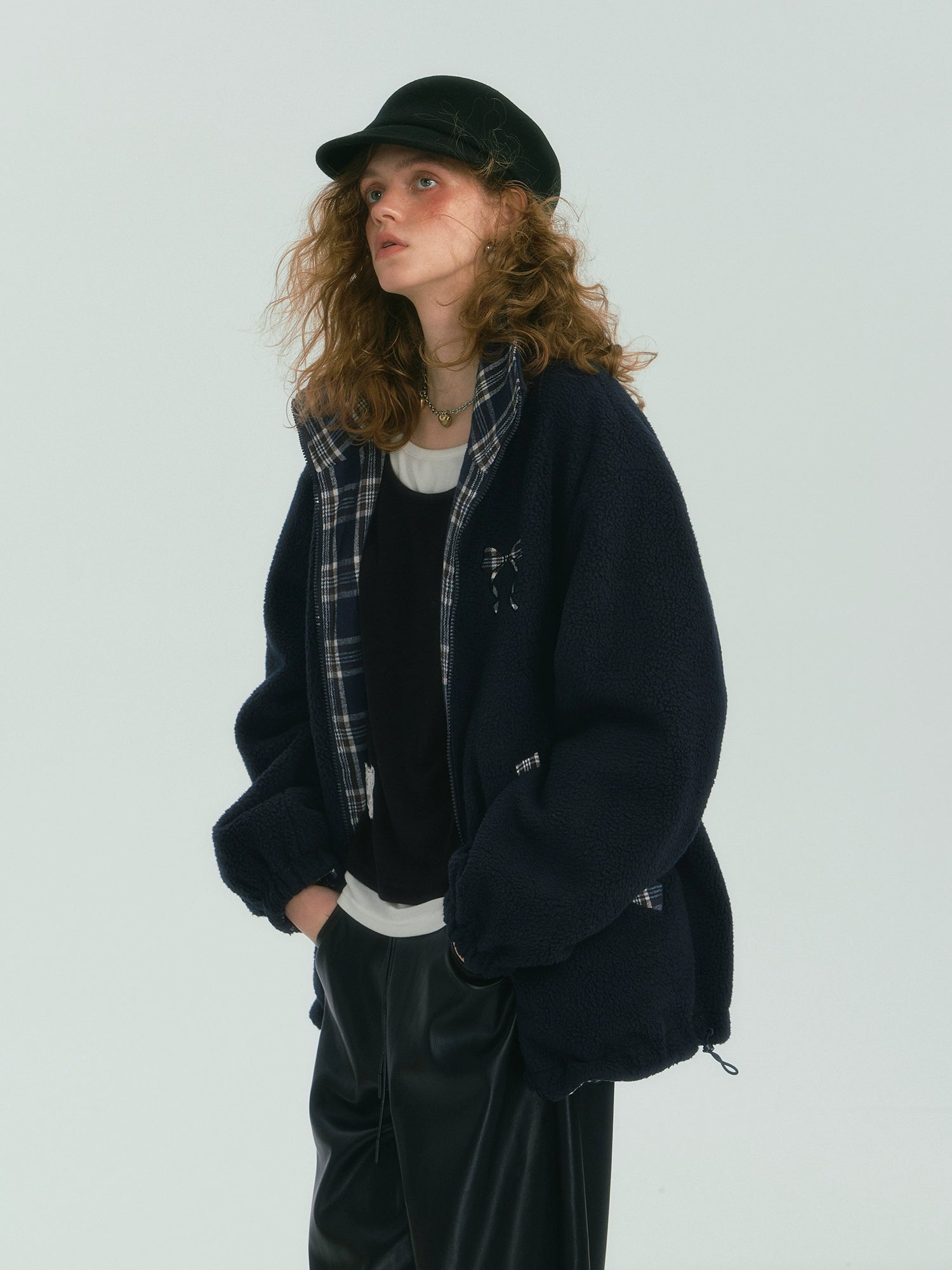 Reversible Fleece Plaid Jacket