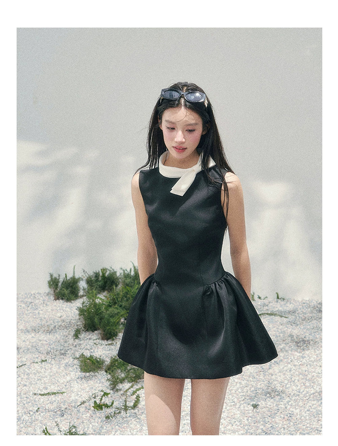 Satin Bow A-Line Dress